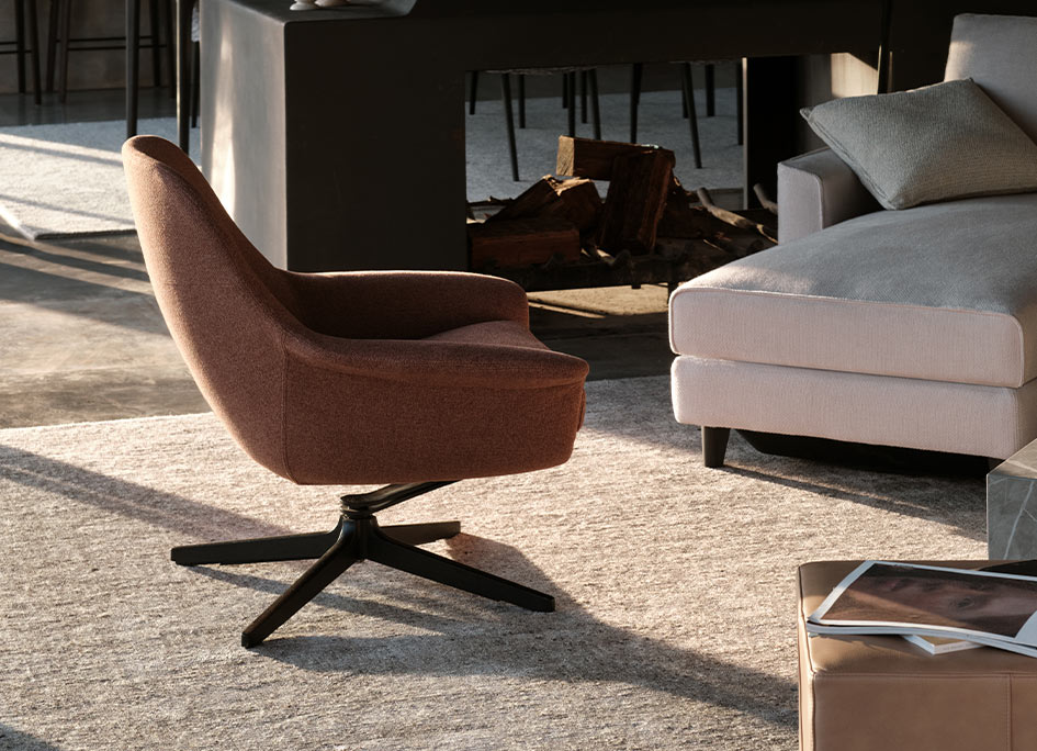 Seymour Chair and Footstool Armchairs & Occasional Chairs Living