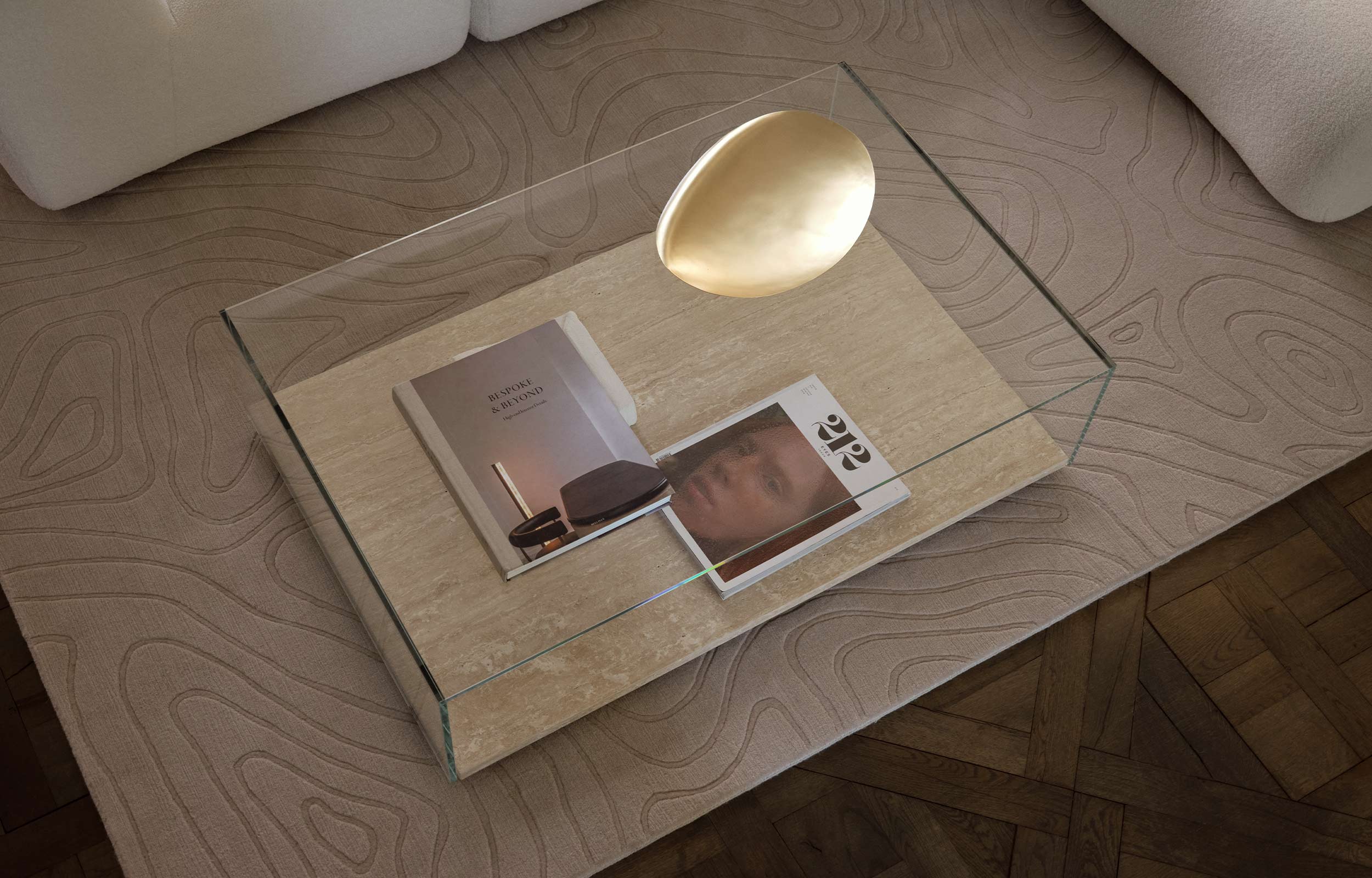 Jasper Occasional Coffee Table with Stone Base
