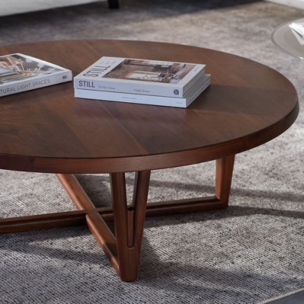 Round walnut end deals table
