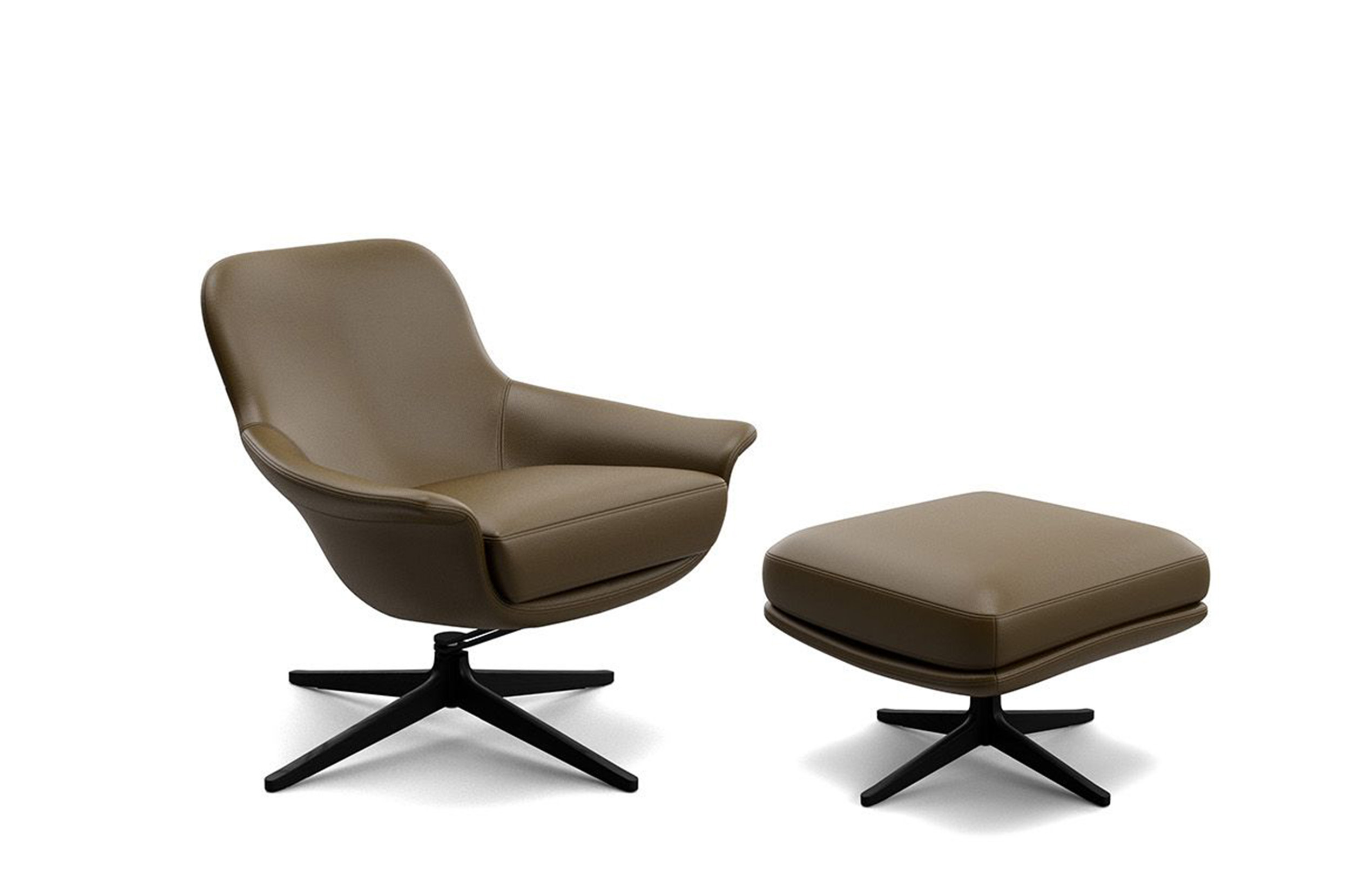 Seymour Low Back Swivel Chair and Footstool Package