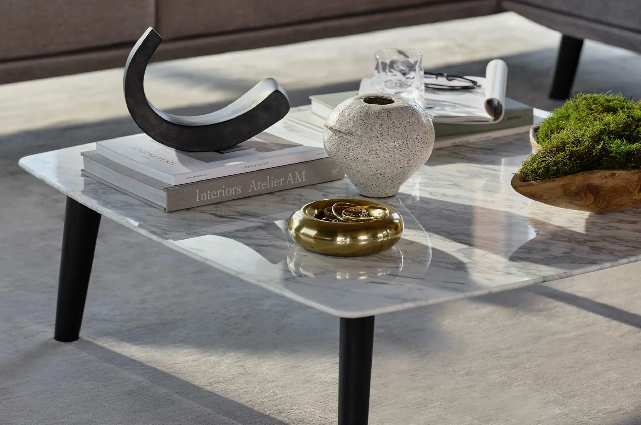 Mars Coffee Table with Marble Top