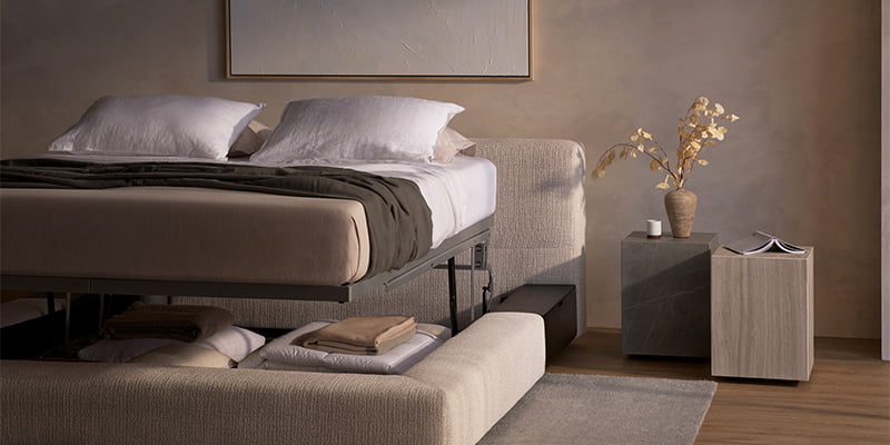 King living storage bed discount